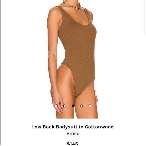 Vince Women's Low Back Bodysuit in Cottonwood Size Medium Top - Picture 1 of 11